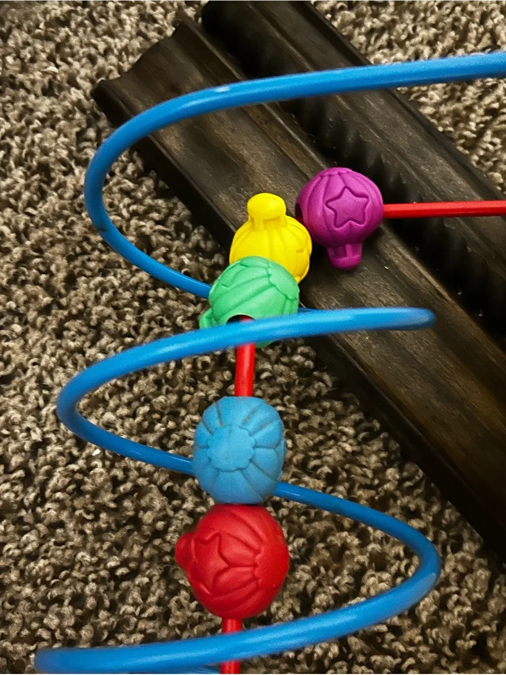 Vintage Yellow Bead Maze Activity Toy